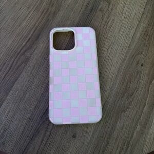 Checkered Pink and White Phone Case